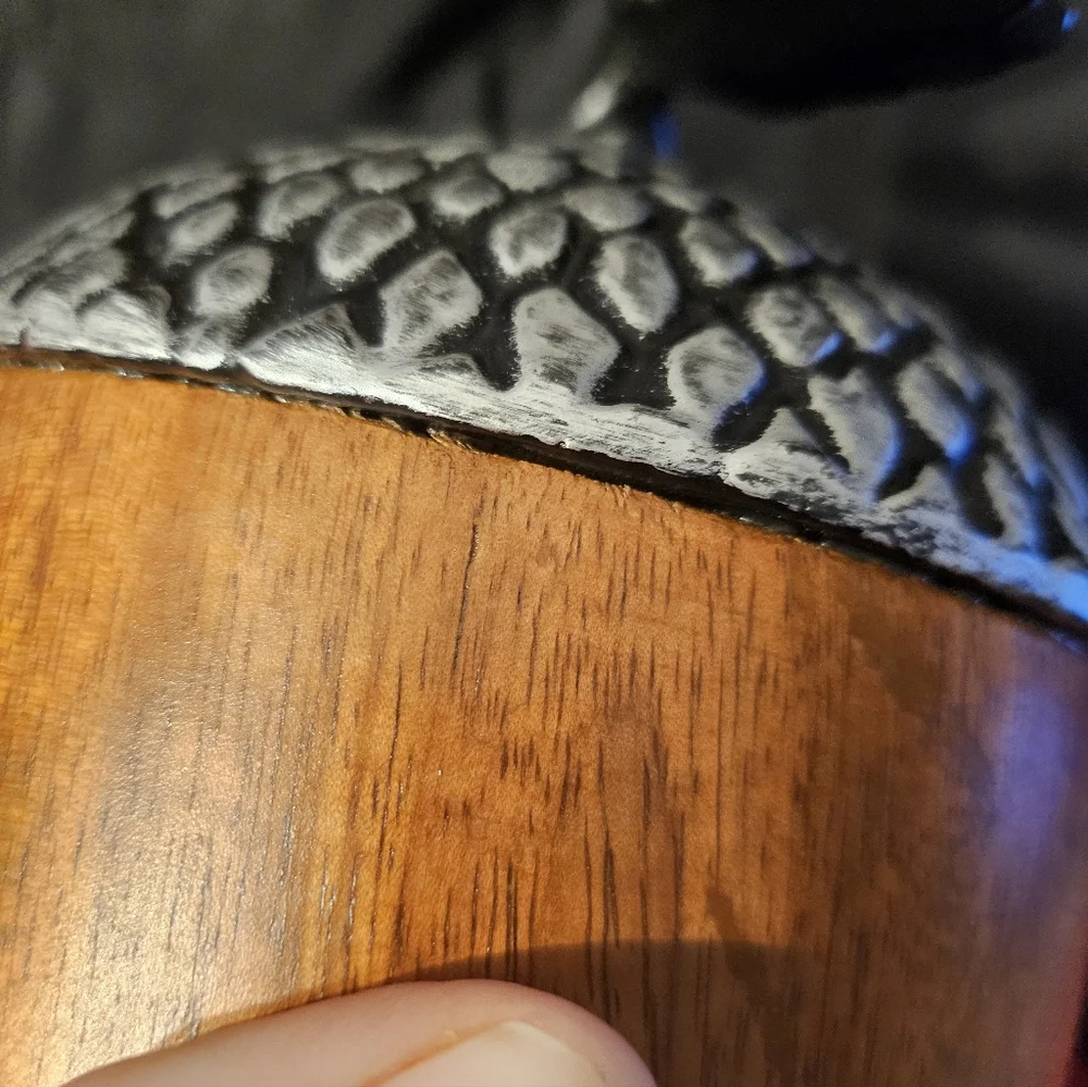 Large Wooden/pewter‎ Acorn Decor 8”H x 4.5”D Solid